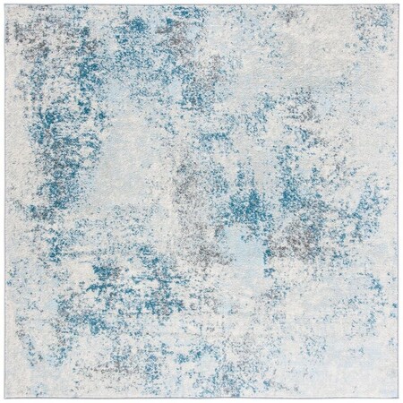 Safavieh 3 x 3 ft. Tulum Power Loomed Square Area Rug Ivory & Blue TUL209A-3SQ